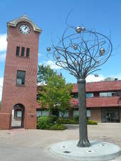 Clock Tower and Spirit Tree Downtown Cranbrook BC